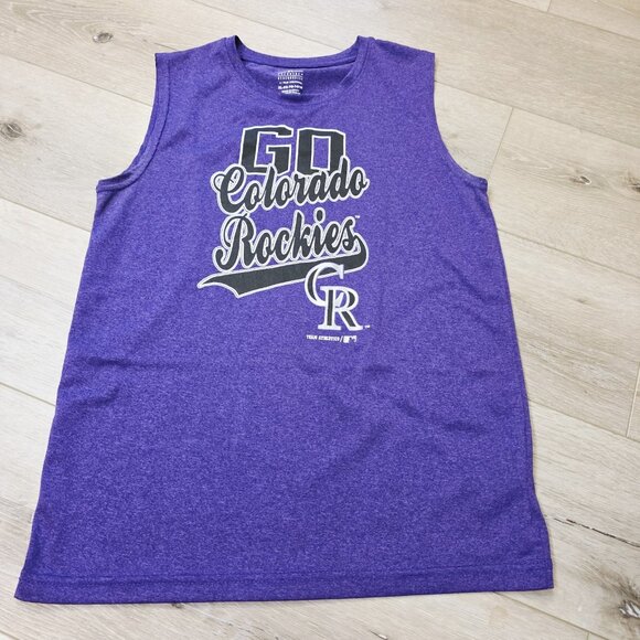 Youth Kids Purple Sleeveless Tank Top Colorado Rockies Baseball MLB SZ XL - Picture 1 of 4